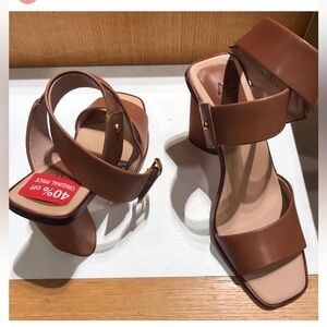 Elegant Brown Block Heel Sandals